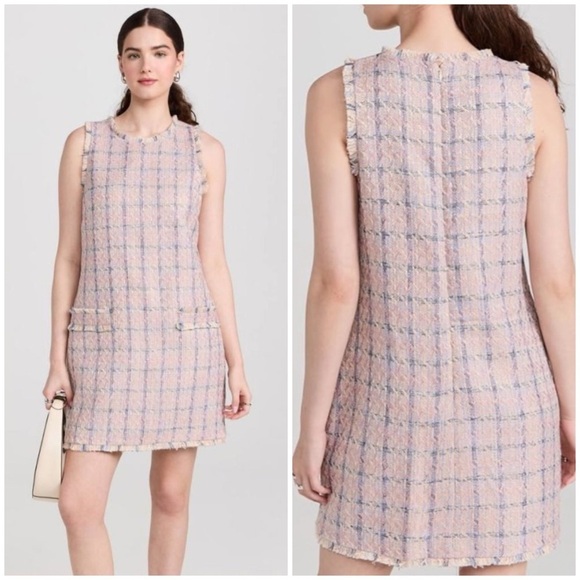 NWT L'Agence Florian Florian Tweed
Shift Mini Dress SZ L - Picture 2 of 9